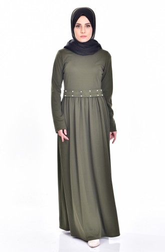 Khaki Hijab Dress 0208-03