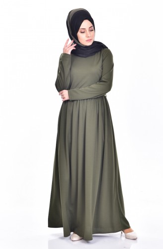 Khaki Hijab Dress 0208-03