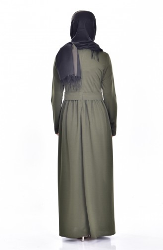 Khaki Hijab Dress 0208-03