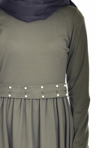 Khaki Hijab Dress 0208-03