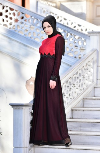 Hijab Abendkleid 99135-02 Rot 99135-02