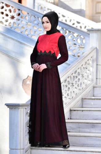 Hijab Abendkleid 99135-02 Rot 99135-02