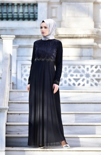 Hijab  Abendkleid  99135-09 Dunkelblau 99135-09