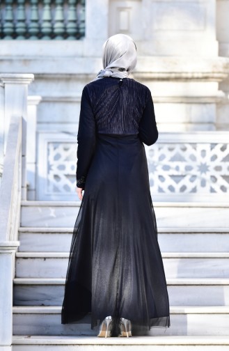 Hijab  Abendkleid  99135-09 Dunkelblau 99135-09