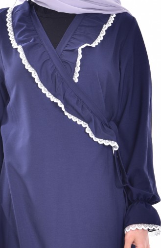 Navy Blue Hijab Dress 1004-01