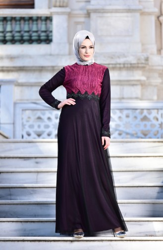 Hijab Abendkleid 99135-03 Lila 99135-03