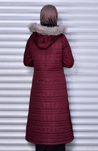 Furry Padded Coats 35565C-03 Bordeaux 35565C-03