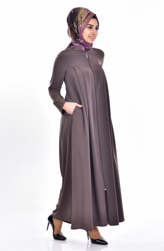 Hijab mit Reißverschluss 0086-01 Khaki 0086-01