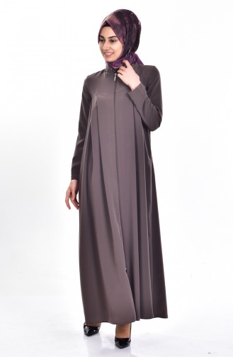 Abaya a Fermeture 0086-01 Khaki 0086-01