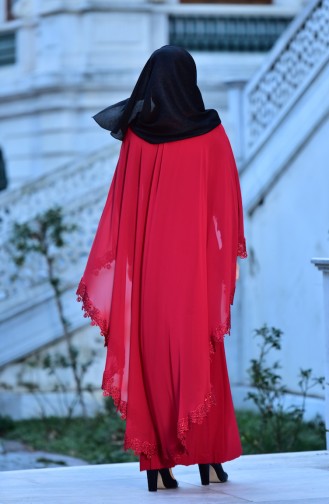 Abendkleid mit Umhang   4476-02 Rot  4476-02