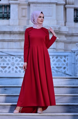 Red Hijab Dress 0134-04