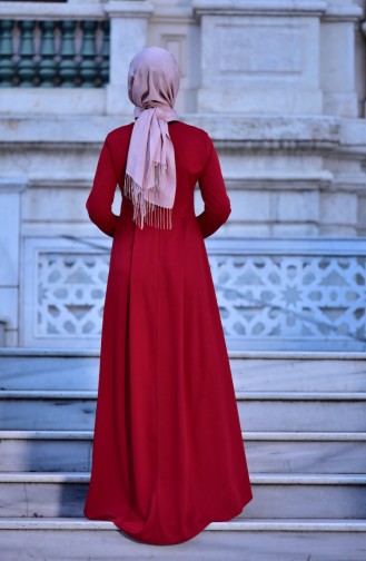 Red Hijab Dress 0134-04