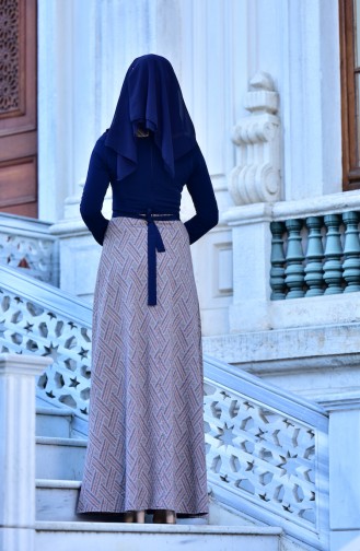 Navy Blue Hijab Dress 2069-01