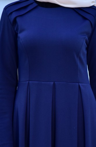 Navy Blue Hijab Dress 0134-05