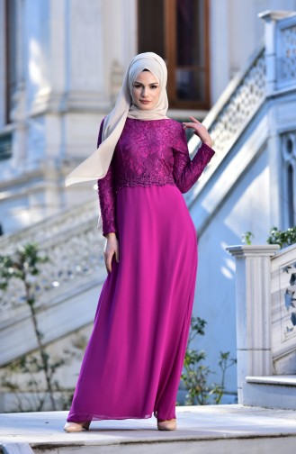 Purple Hijab Evening Dress 1534-01