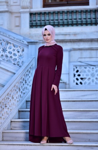 Plum Hijab Dress 0134-02