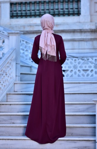 Plum Hijab Dress 0134-02