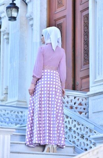 Powder Hijab Evening Dress 4411A-01