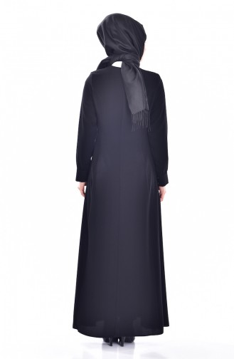 Buttoned Abaya 1112-01 Black 1112-01