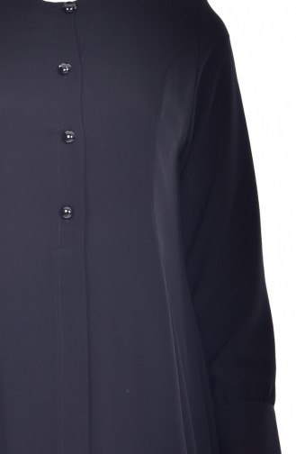 Abaya mit Knopf  1112-01 Schwarz 1112-01