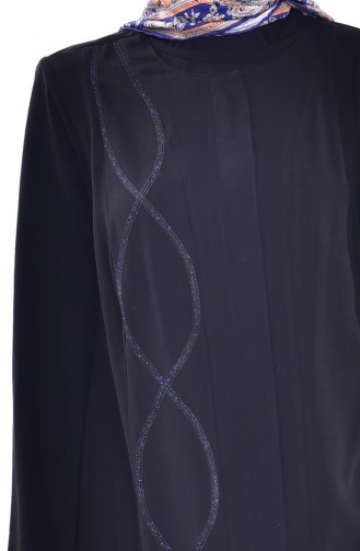 Embroidered Abaya 6047-01 Black Saxe 6047-01