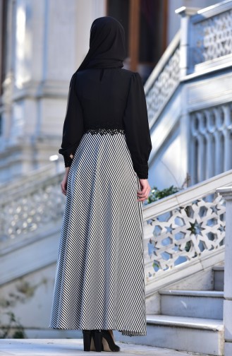 Black Hijab Evening Dress 4411-01