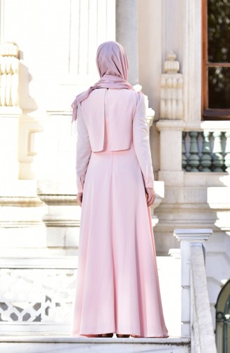 Lachsrosa Hijab-Abendkleider 4481-05