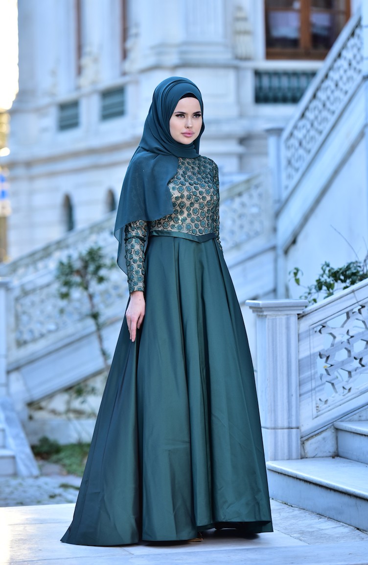 Robe de Soirée Taffetas 443383-01 Vert emeraude 443383-01 ...