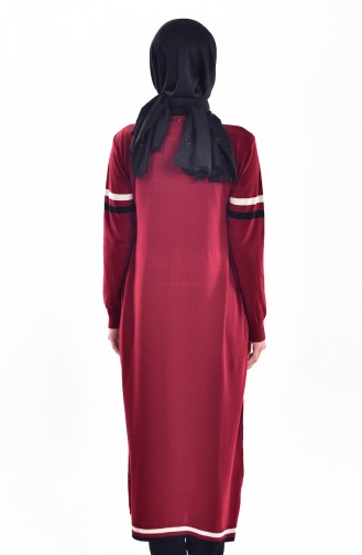 Knitwear Long Tunic 0582-02 Claret Red 0582-02