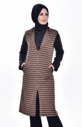 Quilted Coat 0407-01 Coffee 0407-01