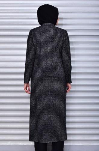 Abaya D`hiver a Fermeture Grande Taille 0107-03 Noir 0107-03