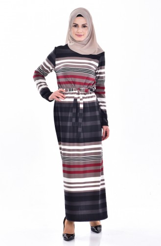 Striped Dress 4463-01 Black 4463-01