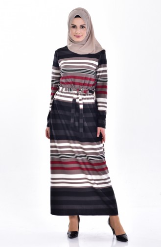 Striped Dress 4463-01 Black 4463-01