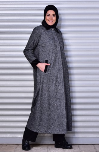 Übergröße Langes Winter Trenchcoat  1000241-03 Grau 1000241-03