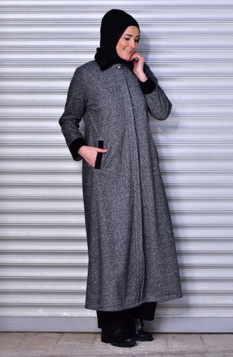 Übergröße Langes Winter Trenchcoat  1000241-03 Grau 1000241-03