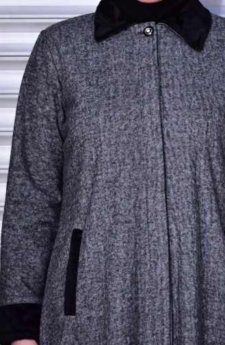 Übergröße Langes Winter Trenchcoat  1000241-03 Grau 1000241-03