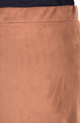 Süet Kalem Etek 14958-01 Kahverengi