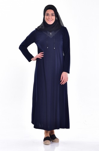 Navy Blue Hijab Dress 0965-02