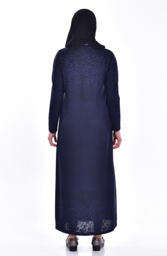 Navy Blue Hijab Dress 0971-01