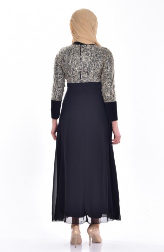 Black Hijab Evening Dress 2369-02