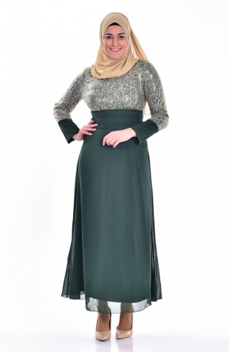 Green Hijab Evening Dress 2369-07