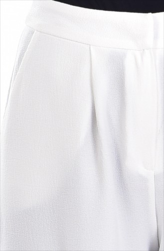 Pantalon Large avec Poches 3841-06 Blanc 3841-06