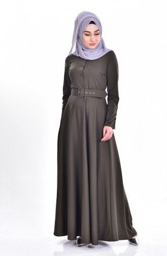Khaki Hijab Dress 5080-04