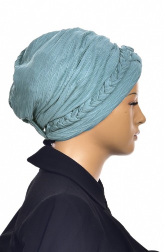 Turban Bonnet Prêt avec Nattes 1001-10 Bleu Jean 1001-10