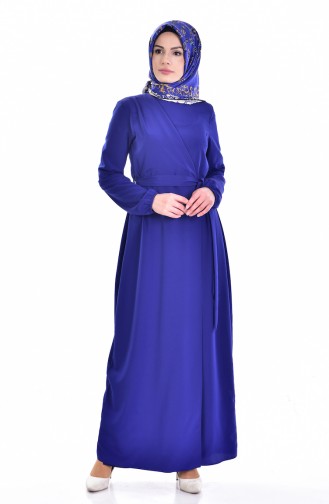 Saxe Hijab Dress 0523-07