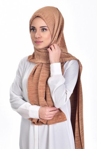 Parlak Pliseli Şal 901233-10 Koyu Hardal