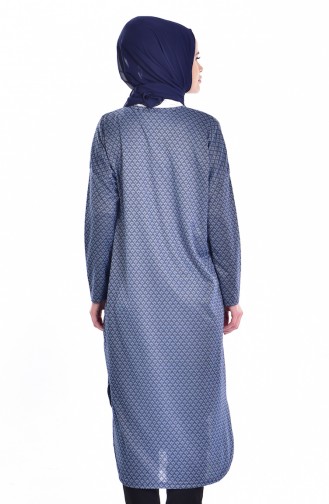 Patterned Tunic 0724-02 Blue 0724-02