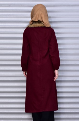 Furry Coat 4107-07 Claret Red 4107-07