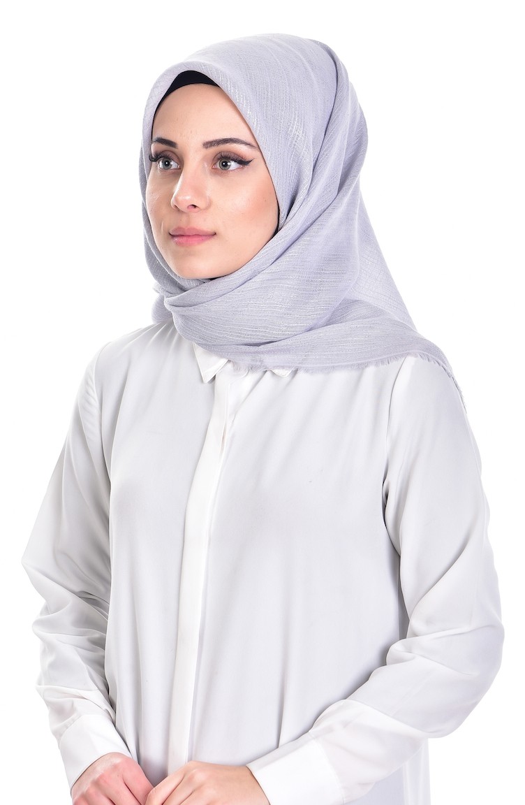Echarpe Paillette Grande Taille 70050-11 Argent 11