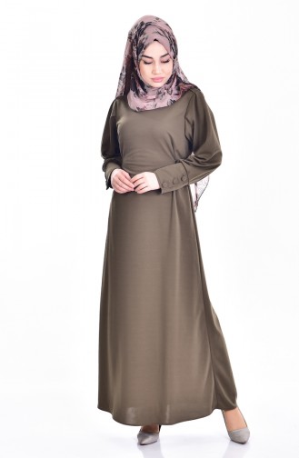 Khaki Hijab Dress 1009-02
